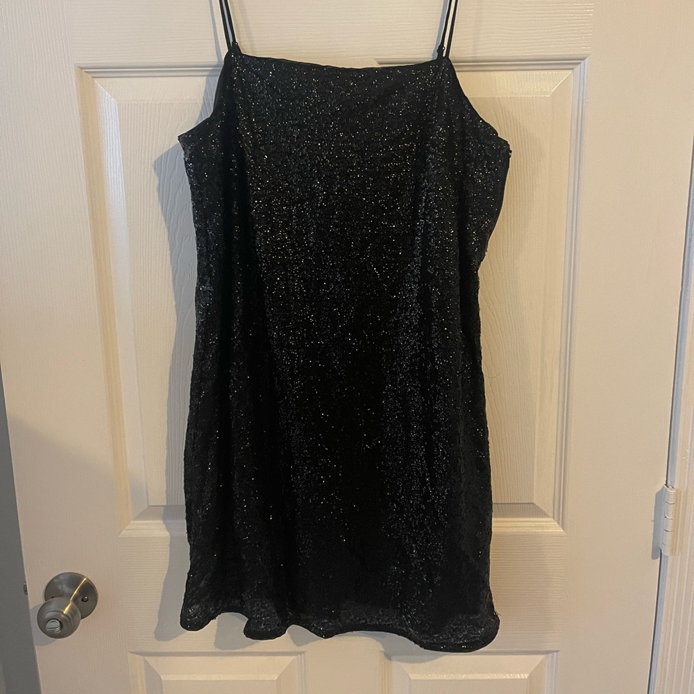H&M sparkly black mini dress - size M
